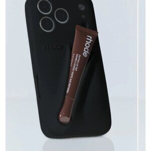 RHODE Black Phone Case with Brown Lip Tint